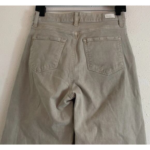 Paige Anessa Jeans Women 27 Wide Leg Denim Tan Non Distressed Wax Feel Soft EUC - Picture 4 of 10